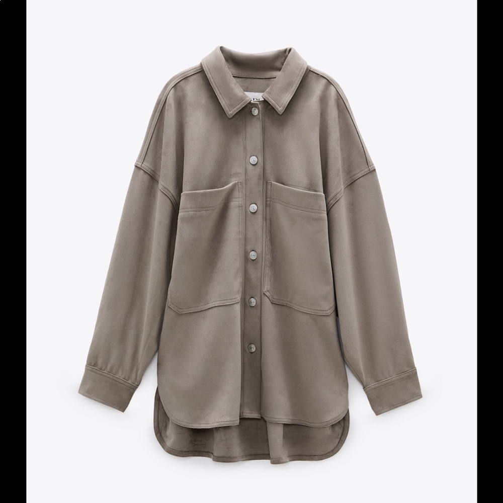 NWT Zara faux suede overshirt Small